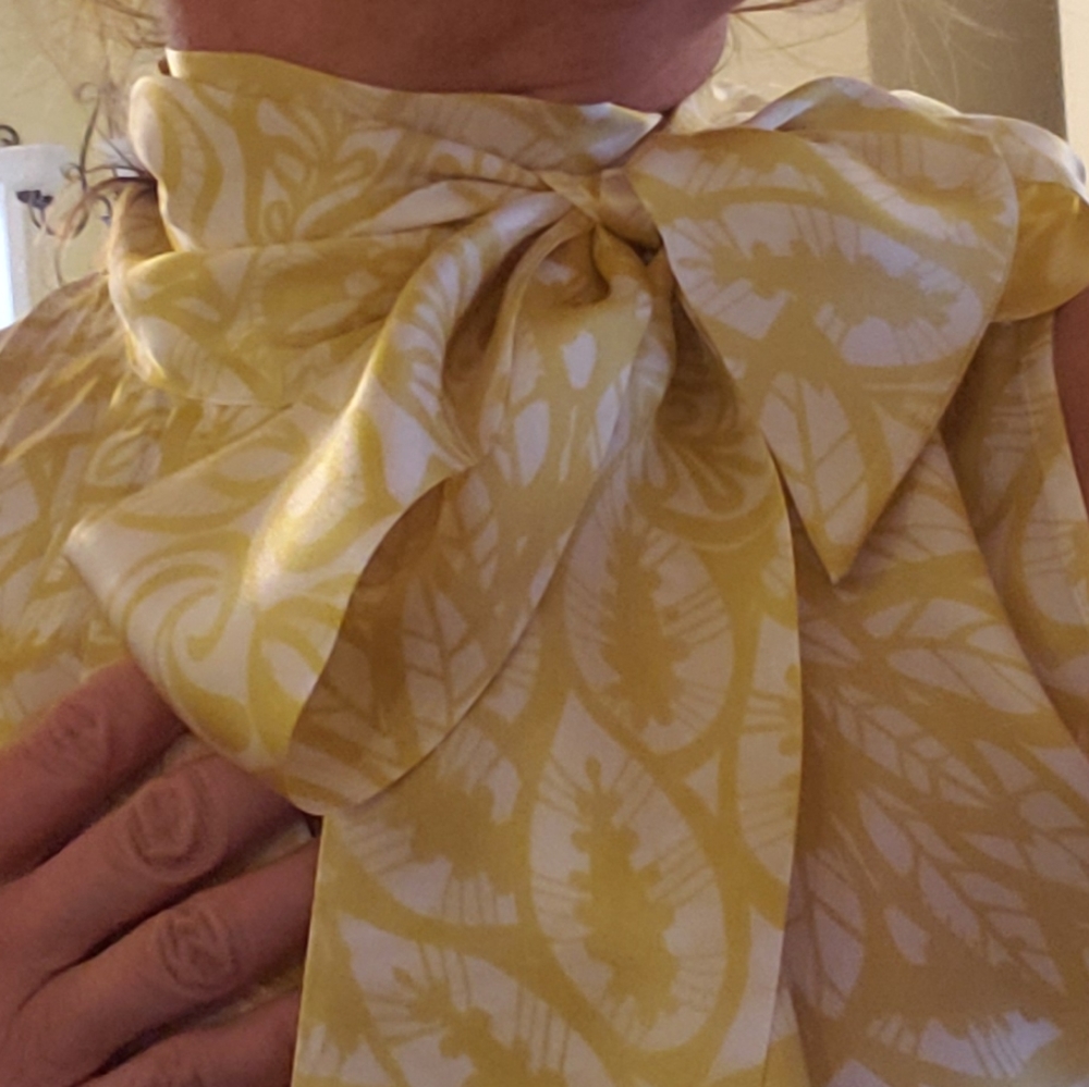 Cabi Silk Pussy Bow Top